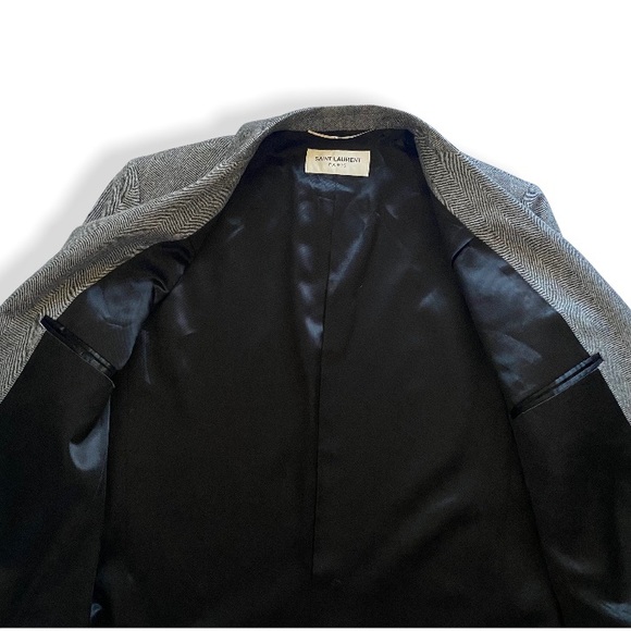 Saint Laurent herringbone wool overcoat - Picture 3 of 15